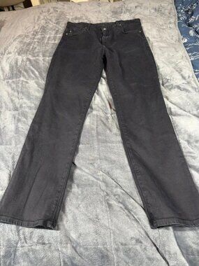 AG Jeans Mari High Rise Slim Straight Black‎ Denim Mens Size 32